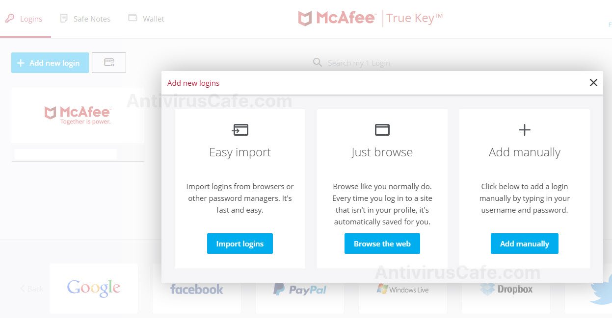 McAfee true key password manager