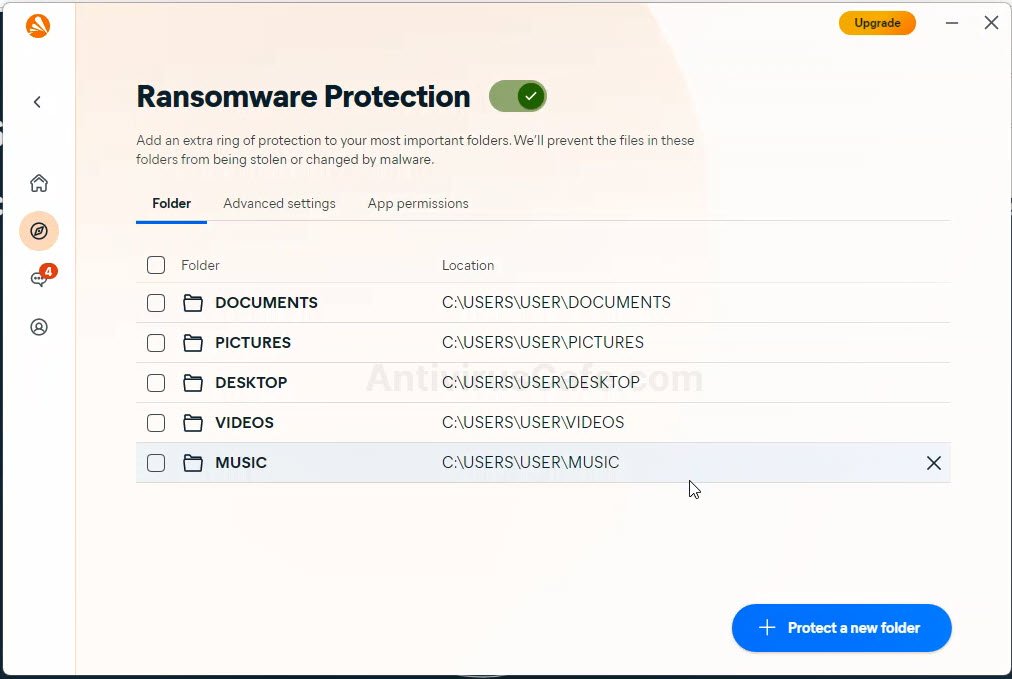 Avast One Ransomware protection