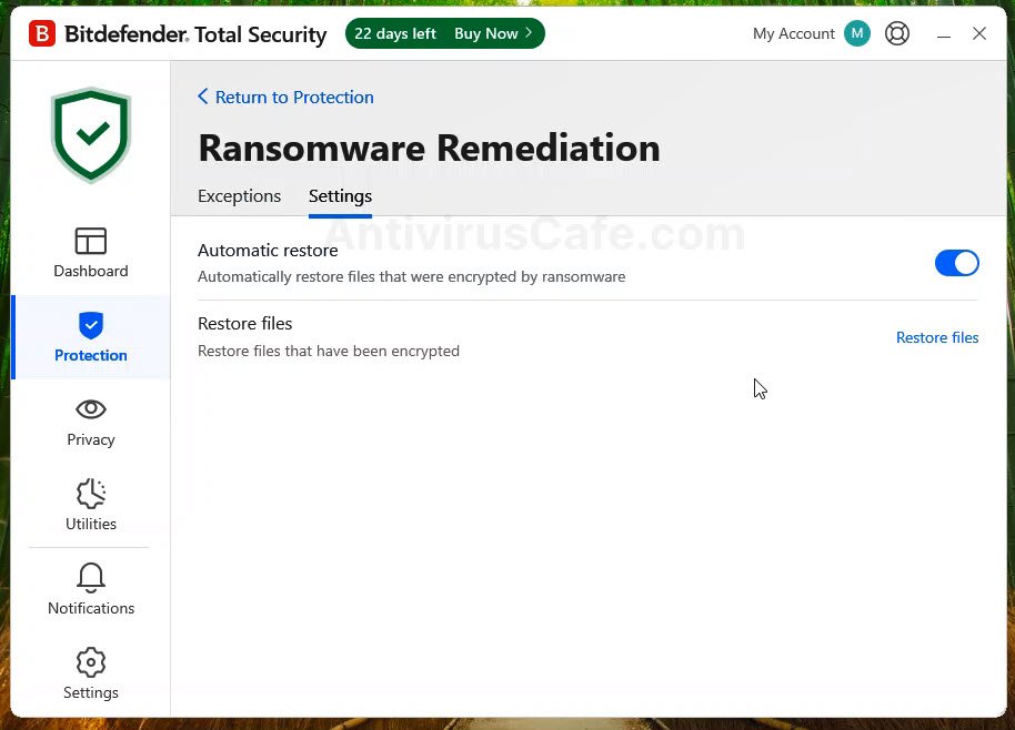 Bitdefender ransomware remediation